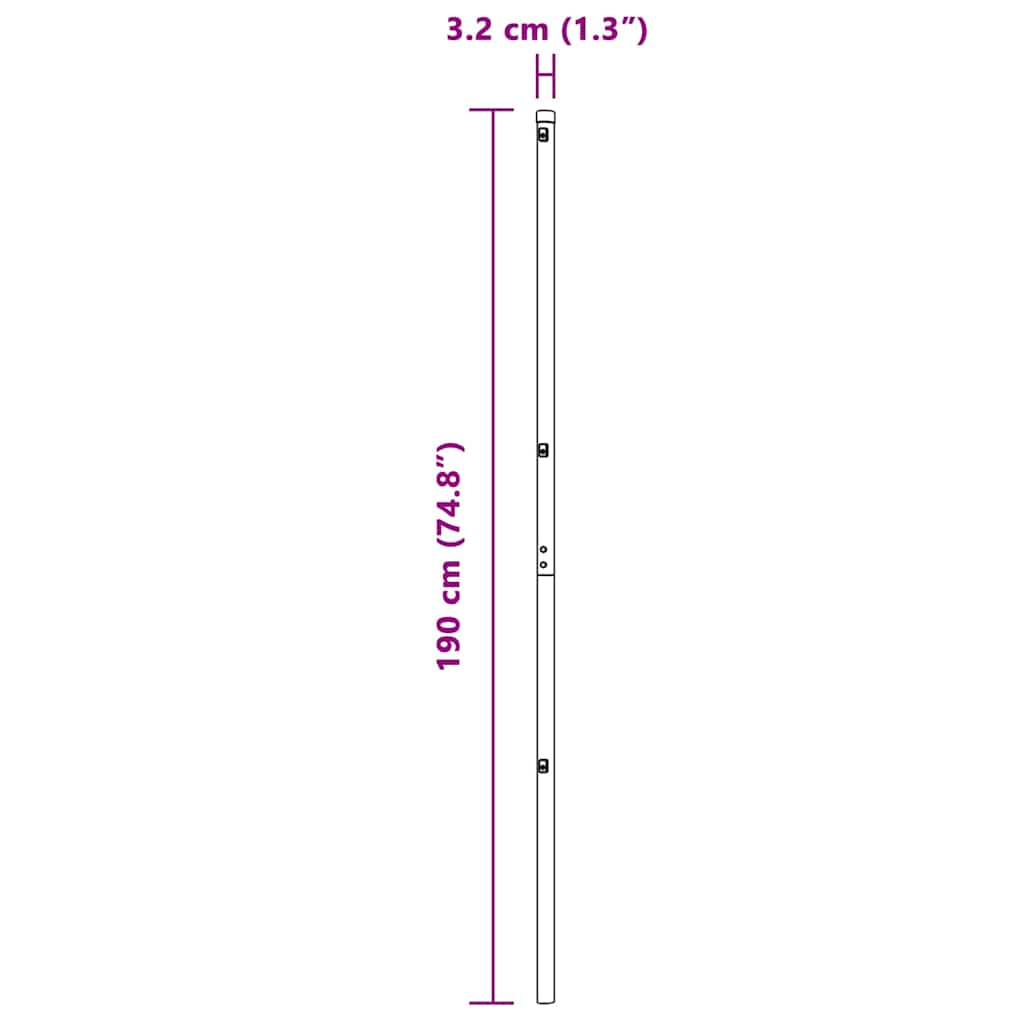 Palo della recinzione 26 pcs Verde 3.2 x 3.2 x 190 cm Acciaio 3350121