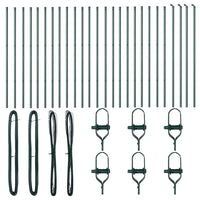 Palo della recinzione 26 pcs Verde 3.2 x 3.2 x 200 cm Acciaio 3350123