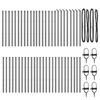 Palo della recinzione 52 pcs Grigio 3.2 x 3.2 x 80 cm Acciaio 3350128