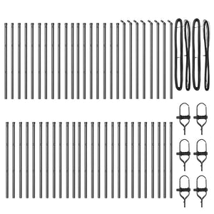 Palo della recinzione 52 pcs Grigio 3.2 x 3.2 x 80 cm Acciaio 3350128