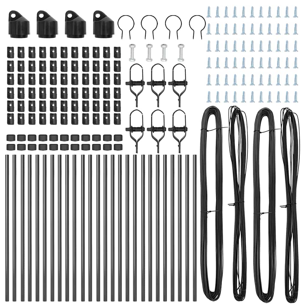 Palo della recinzione 26 pcs Grigio 3.2 x 3.2 x 100 cm Acciaio 3350131