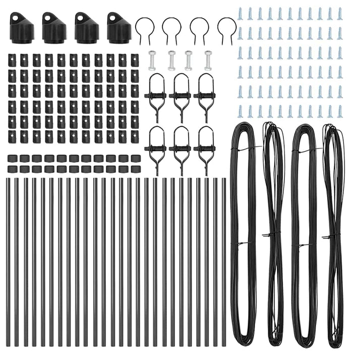 Palo della recinzione 26 pcs Grigio 3.2 x 3.2 x 100 cm Acciaio 3350131