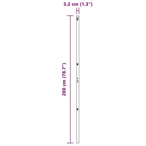 Palo della recinzione 52 pcs Grigio 3.2 x 3.2 x 200 cm Acciaio 3350142
