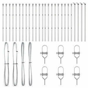 Palo della recinzione 26 pcs Argento 3.2 x 3.2 x 80 cm Acciaio 3350145