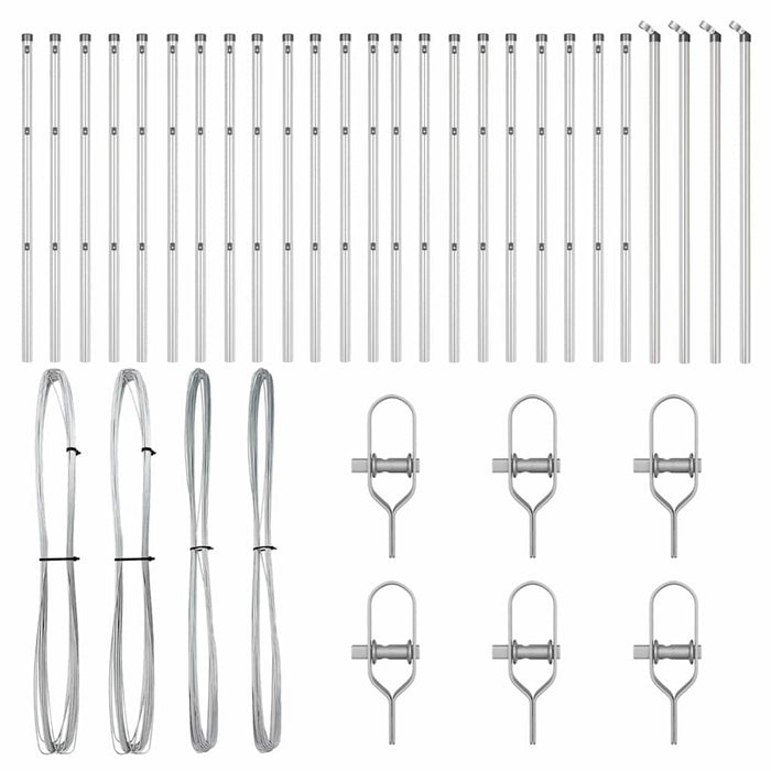 Palo della recinzione 26 pcs Argento 3.2 x 3.2 x 120 cm Acciaio 3350151
