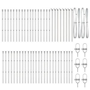 Palo della recinzione 52 pcs Argento 3.2 x 3.2 x 120 cm Acciaio 3350152