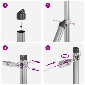 Palo della recinzione 52 pcs Argento 3.2 x 3.2 x 190 cm Acciaio 3350158