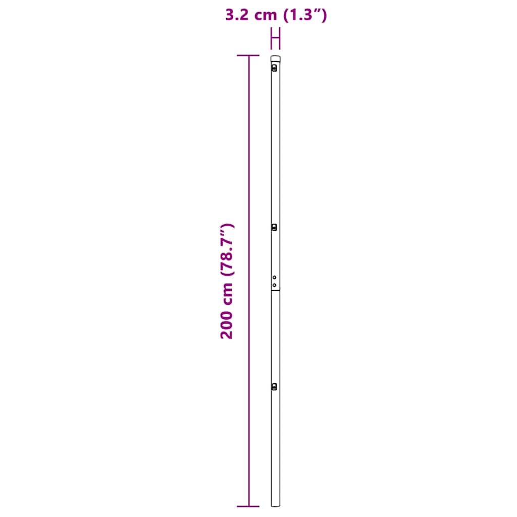 Palo della recinzione 26 pcs Argento 3.2 x 3.2 x 200 cm Acciaio 3350159