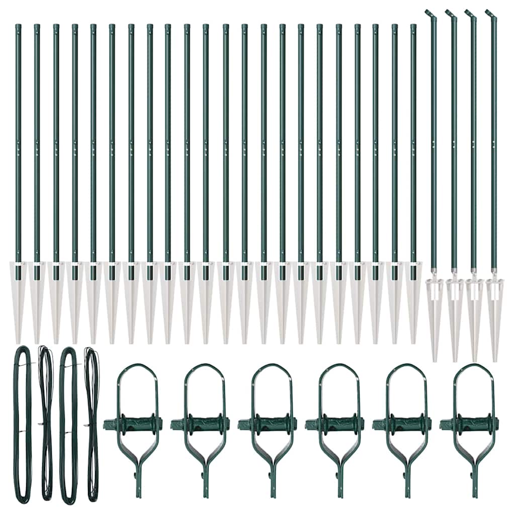 Palo della recinzione 26 pcs Argento 3.2 x 3.2 x 140 cm Acciaio 3350173