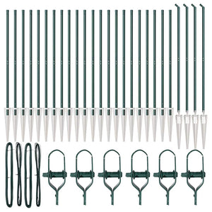 Palo della recinzione 26 pcs Argento 3.2 x 3.2 x 140 cm Acciaio 3350173