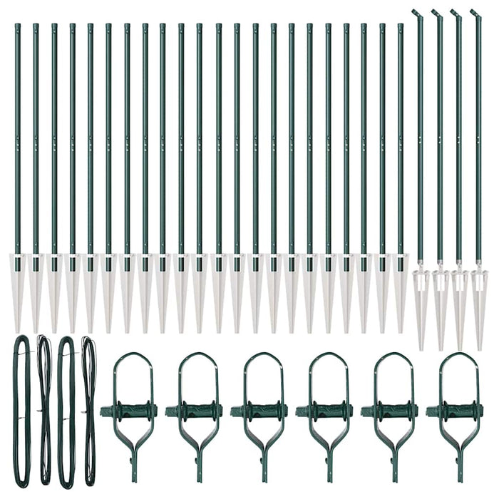 Palo della recinzione 26 pcs Argento 3.2 x 3.2 x 140 cm Acciaio 3350173