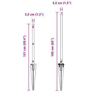 Palo della recinzione 26 pcs Grigio 3,2 x 3,2 x 120 cm Acciaio 3350189