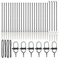 Palo della recinzione 26 pcs Grigio 3,2 x 3,2 x 140 cm Acciaio 3350191