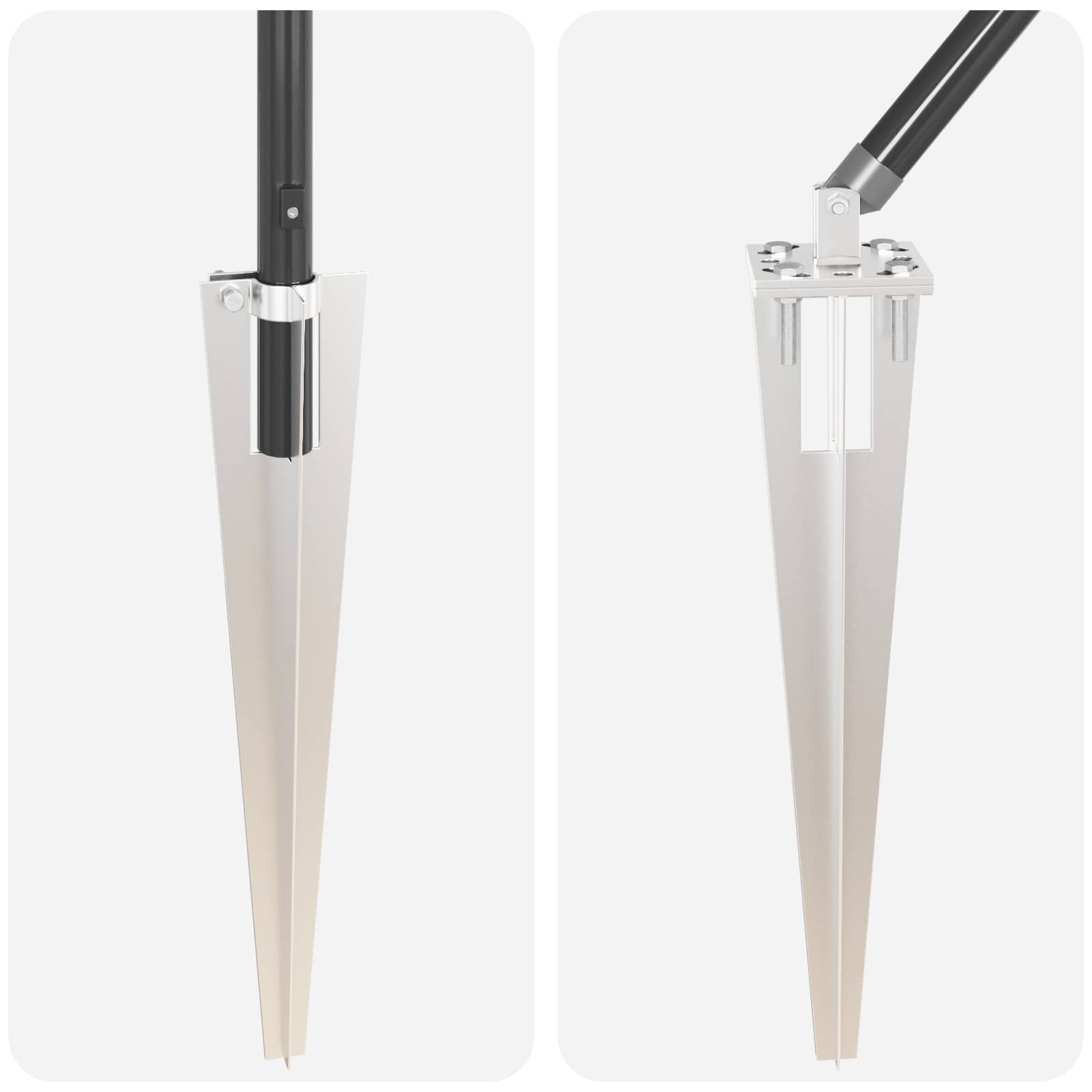 Palo della recinzione 52 pcs Grigio 3,2 x 3,2 x 140 cm Acciaio 3350192