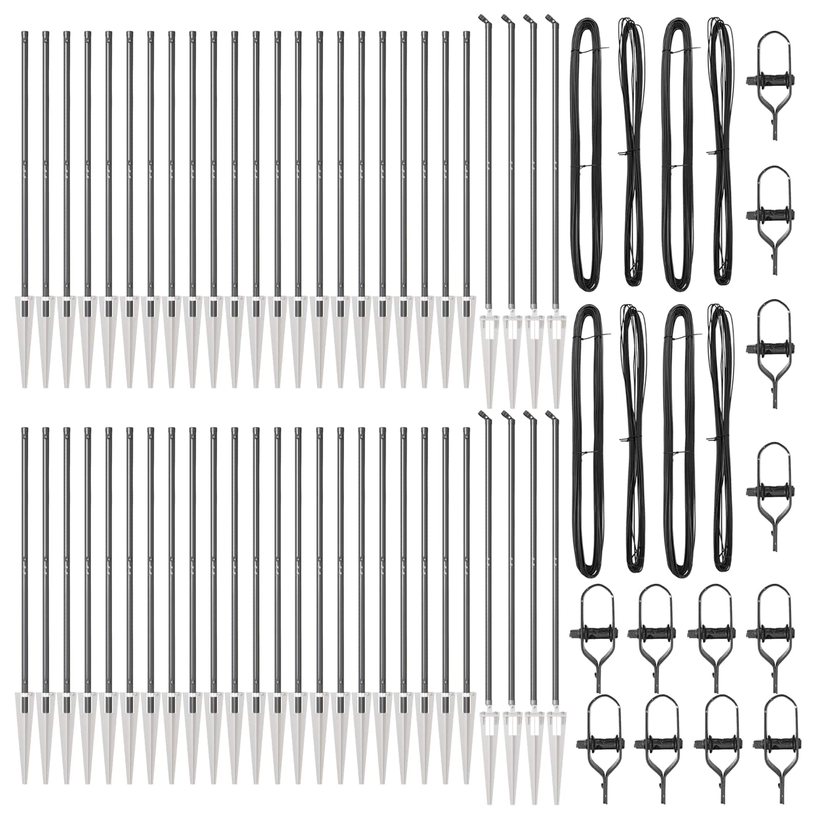 Palo della recinzione 52 pcs Grigio 3,2 x 3,2 x 140 cm Acciaio 3350192