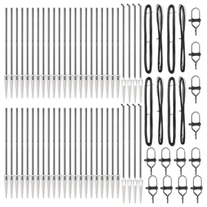 Palo della recinzione 52 pcs Grigio 3,2 x 3,2 x 140 cm Acciaio 3350192