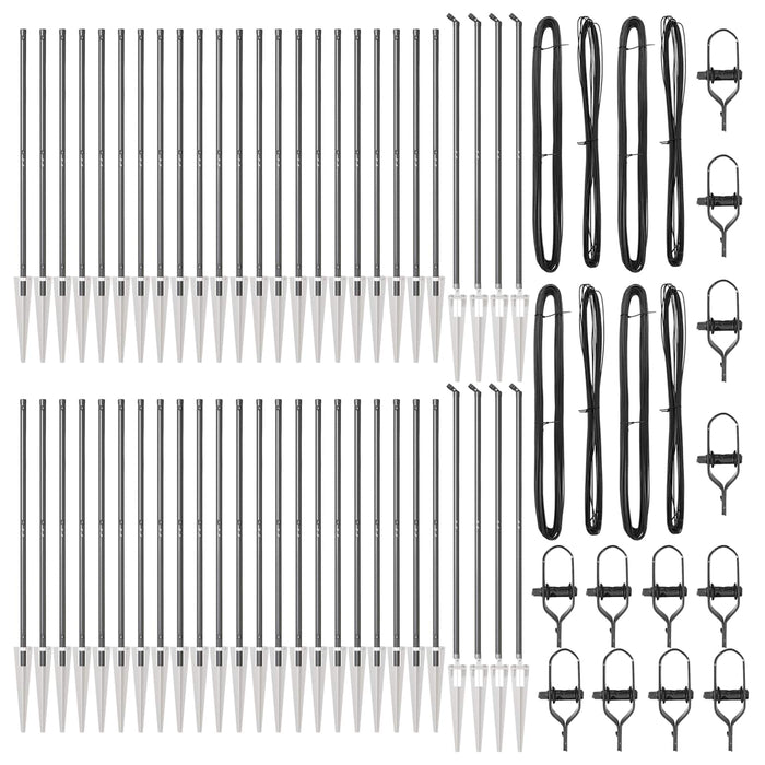 Palo della recinzione 52 pcs Grigio 3,2 x 3,2 x 140 cm Acciaio 3350192