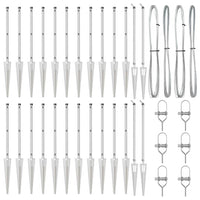 Palo della recinzione 26 pcs Argento 3.2 x 3.2 x 60 cm Acciaio 3350199