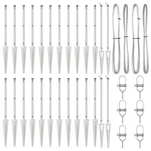 Palo della recinzione 26 pcs Argento 3.2 x 3.2 x 60 cm Acciaio 3350199