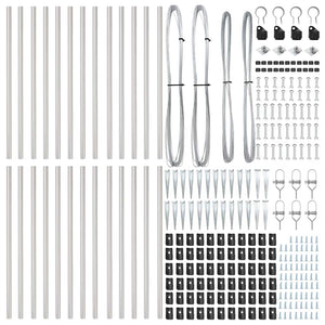 Palo della recinzione 26 pcs Argento 3.2 x 3.2 x 60 cm Acciaio 3350199