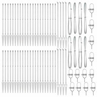 Palo della recinzione 52 pcs Argento 3.2 x 3.2 x 120 cm Acciaio 3350208