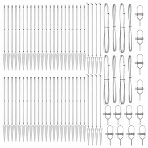 Palo della recinzione 52 pcs Argento 3.2 x 3.2 x 120 cm Acciaio 3350208