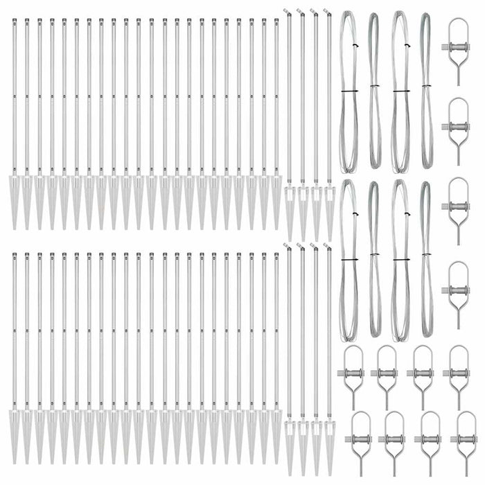 Palo della recinzione 52 pcs Argento 3.2 x 3.2 x 120 cm Acciaio 3350208