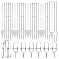 Palo della recinzione 26 pcs Argento 3.2 x 3.2 x 140 cm Acciaio 3350209