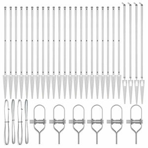 Palo della recinzione 26 pcs Argento 3.2 x 3.2 x 140 cm Acciaio 3350209