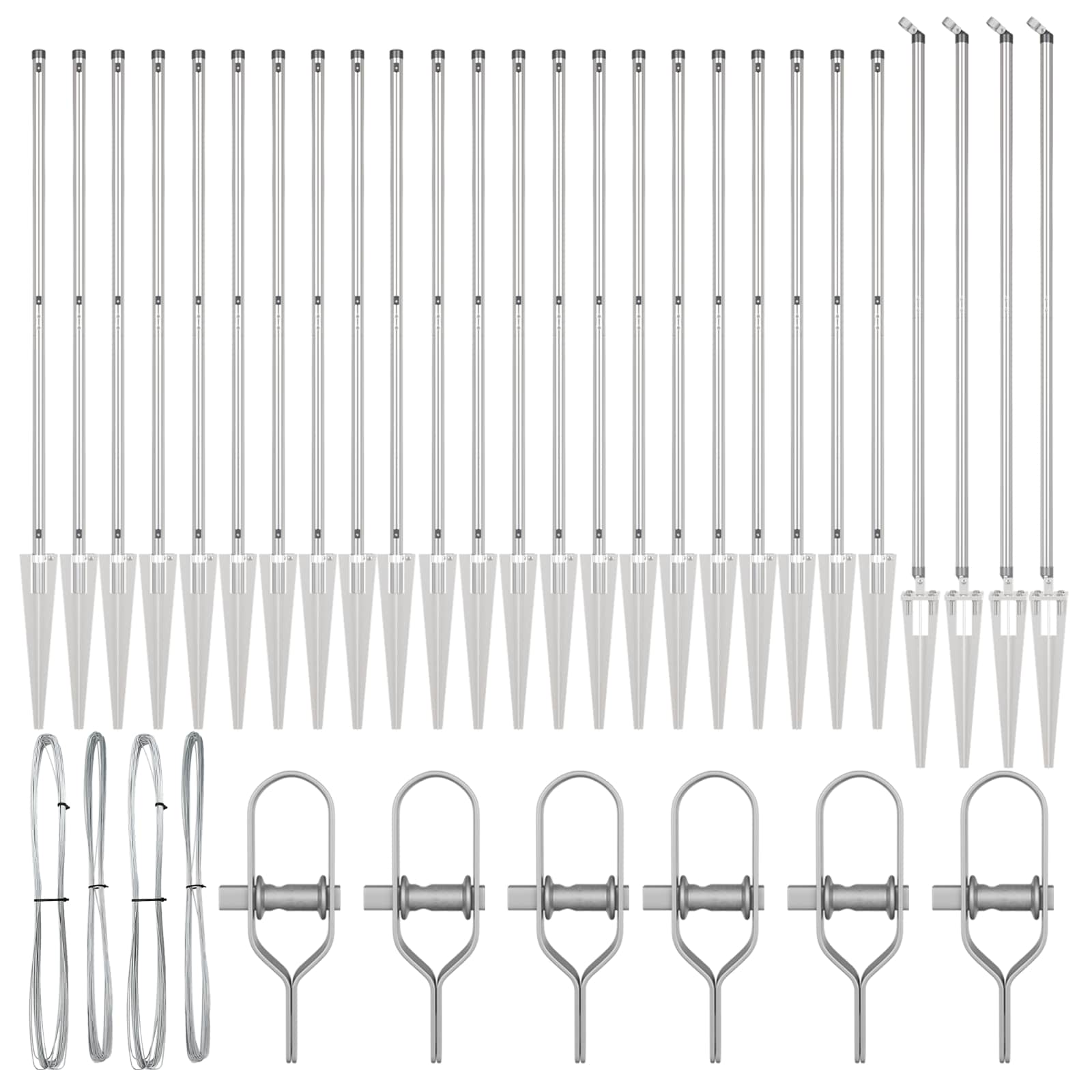 Palo della recinzione 26 pcs Grigio 3,2 x 3,2 x 160 cm Acciaio 3350211