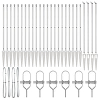 Palo della recinzione 26 pcs Grigio 3,2 x 3,2 x 160 cm Acciaio 3350211