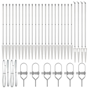 Palo della recinzione 26 pcs Grigio 3,2 x 3,2 x 160 cm Acciaio 3350211