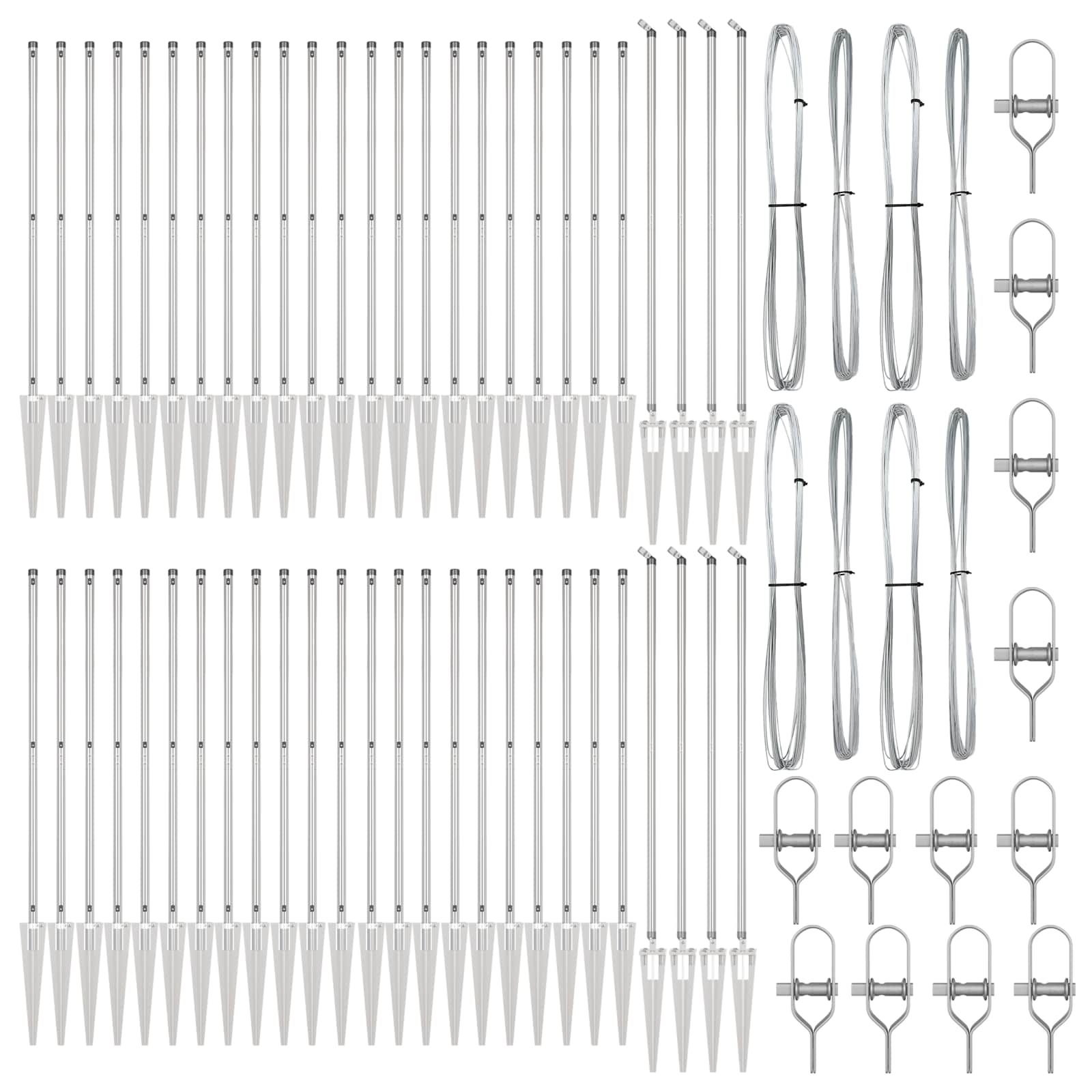 Palo della recinzione 52 pcs Grigio 3,2 x 3,2 x 160 cm Acciaio 3350212
