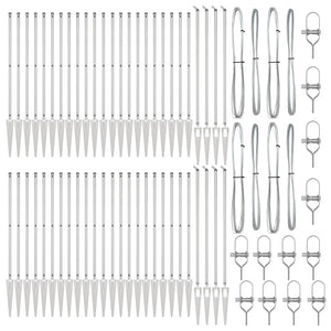 Palo della recinzione 52 pcs Grigio 3,2 x 3,2 x 160 cm Acciaio 3350212