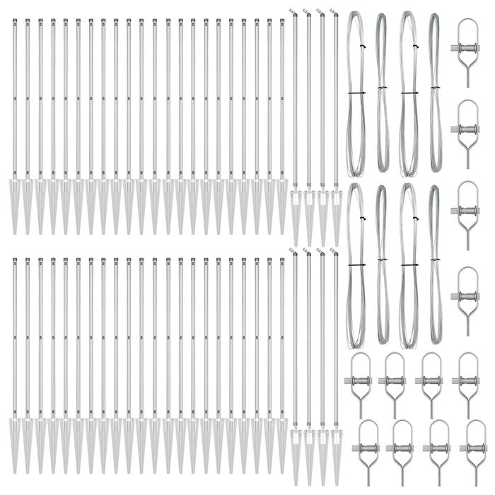 Palo della recinzione 52 pcs Grigio 3,2 x 3,2 x 160 cm Acciaio 3350212