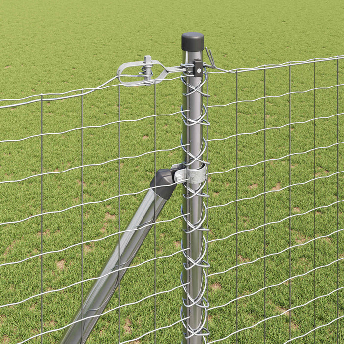 Palo della recinzione 26 pcs Grigio 3,2 x 3,2 x 170 cm Acciaio 3350213