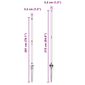 Palo della recinzione 26 pcs Grigio 3,2 x 3,2 x 170 cm Acciaio 3350213