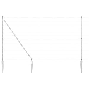 Palo della recinzione 52 pcs Grigio 3,2 x 3,2 x 180 cm Acciaio 3350216