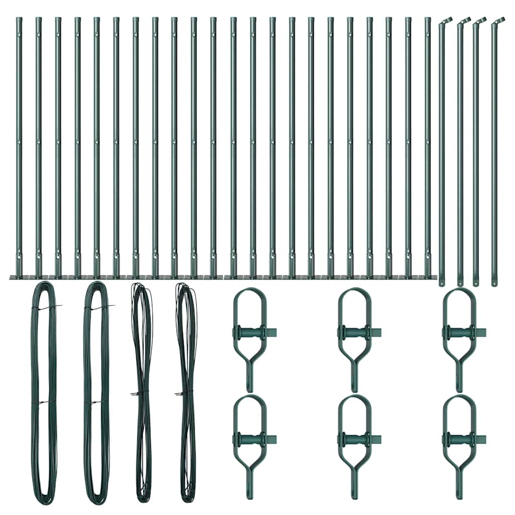 Palo della recinzione 26 pcs Argento 3.2 x 3.2 x 50 cm Acciaio 3350217