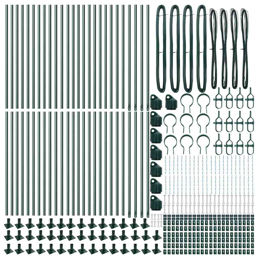Palo della recinzione 52 pcs Argento 3.2 x 3.2 x 50 cm Acciaio 3350218