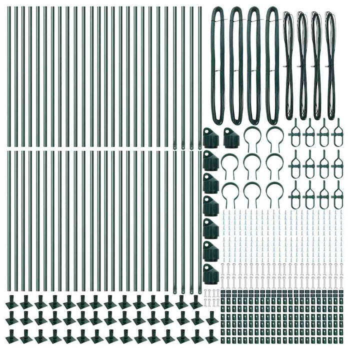 Palo della recinzione 52 pcs Argento 3.2 x 3.2 x 50 cm Acciaio 3350218