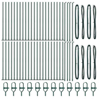 Palo della recinzione 52 pcs Argento 3.2 x 3.2 x 90 cm Acciaio 3350224