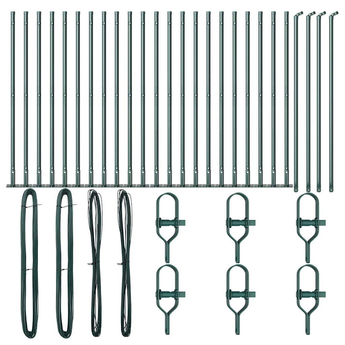 Palo della recinzione 26 pcs Argento 3.2 x 3.2 x 110 cm Acciaio 3350225