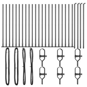 Palo della recinzione 26 pcs Argento 3.2 x 3.2 x 50 cm Acciaio 3350235