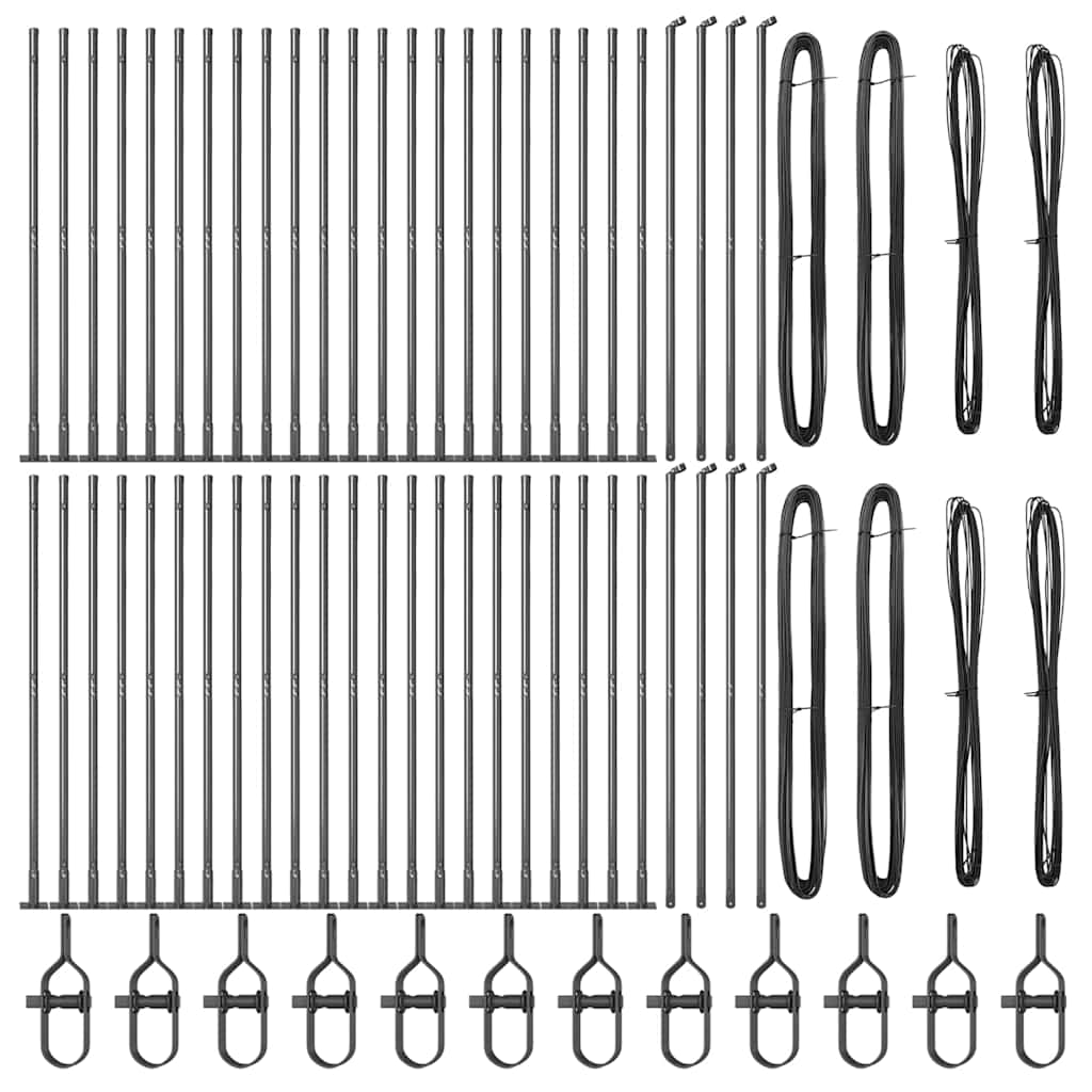 Palo della recinzione Altro 52 pcs Argento 3.2 x 3.2 x 78.5 cm 3350248