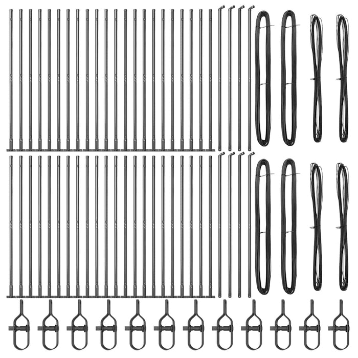 Palo della recinzione Altro 52 pcs Argento 3.2 x 3.2 x 88.5 cm 3350252