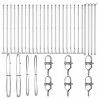 Palo della recinzione 26 pcs Argento 3.2 x 3.2 x 50 cm Acciaio 3350253