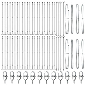 Palo della recinzione 52 pcs Argento 3.2 x 3.2 x 50 cm Acciaio 3350254