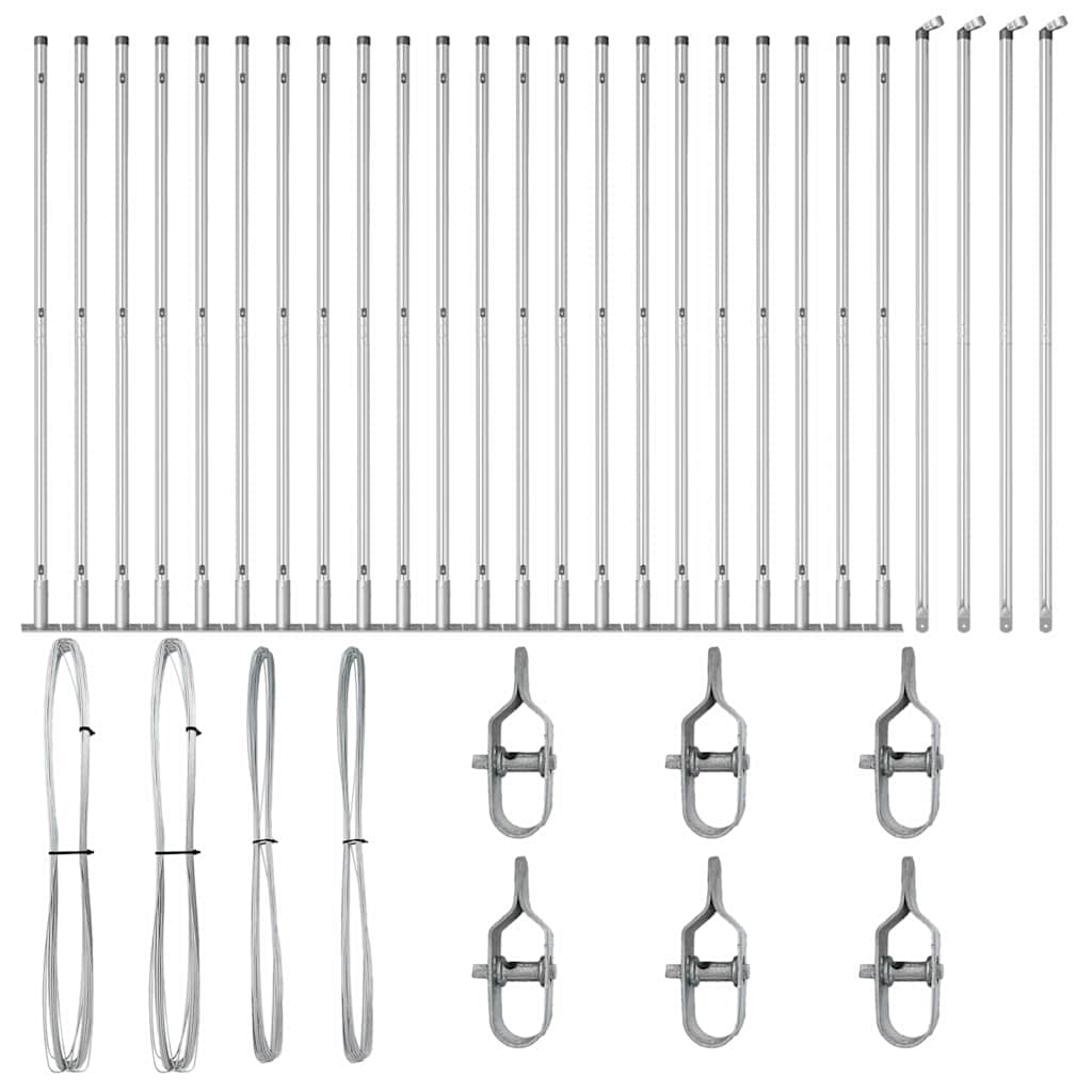 Palo della recinzione Altro 26 pcs Argento 3.2 x 3.2 x 68.5 cm 3350263