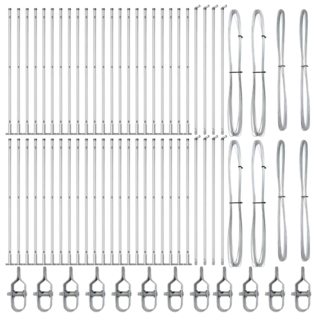 Palo della recinzione Altro 52 pcs Argento 3.2 x 3.2 x 88.5 cm 3350270
